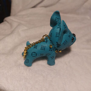 This Teal and Gold Frenchie is everything